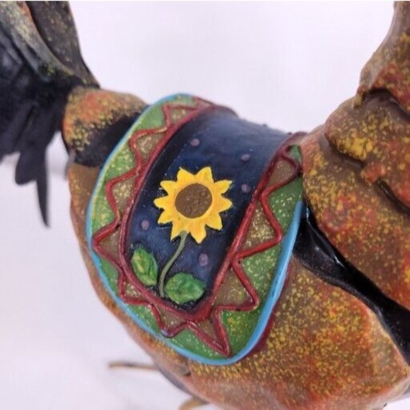 Hand Crafted Folk Art Rustic Tin Farmhouse Country Rooster Primitive Figurine 9" - Picture 3 of 11
